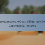 Δοκιμαστικός Αγώνας: Ρόλοι Παικτών, Στρατηγικές, Τεχνικές