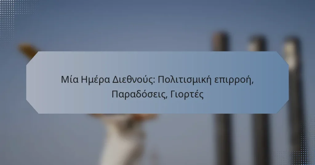 Μία Ημέρα Διεθνούς: Πολιτισμική επιρροή, Παραδόσεις, Γιορτές