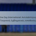 One Day International: Αντιπαλότητες, Τουρνουά, Εμβληματικές τοποθεσίες