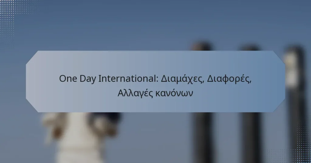 One Day International: Διαμάχες, Διαφορές, Αλλαγές κανόνων