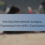 One Day International: Δυνάμεις, Περιορισμοί στο πεδίο, Στρατηγικές