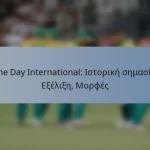 One Day International: Ιστορική σημασία, Εξέλιξη, Μορφές