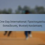 One Day International: Προετοιμασία, Εκπαίδευση, Φυσική Κατάσταση