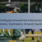 Πενθήμερη Δοκιμαστική Ανάμετρηση: Κανόνες, Στρατηγικές, Ιστορική Σημασία