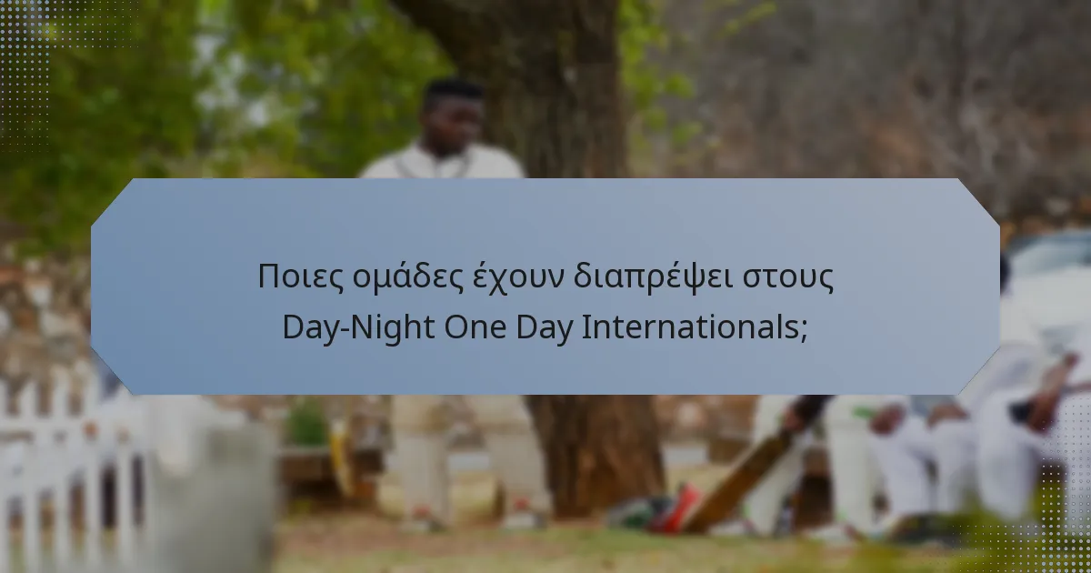 Ποιες ομάδες έχουν διαπρέψει στους Day-Night One Day Internationals;