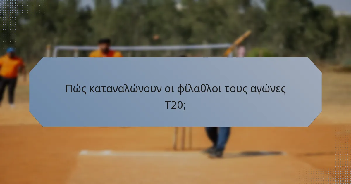 Πώς καταναλώνουν οι φίλαθλοι τους αγώνες T20;