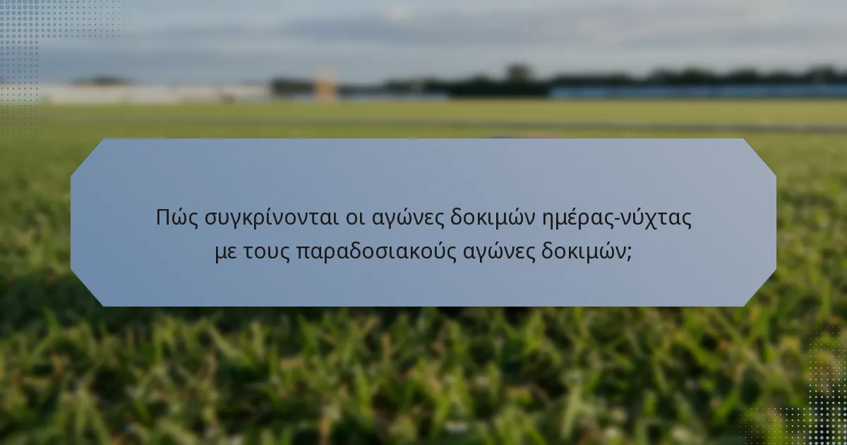 Πώς συγκρίνονται οι αγώνες δοκιμών ημέρας-νύχτας με τους παραδοσιακούς αγώνες δοκιμών;